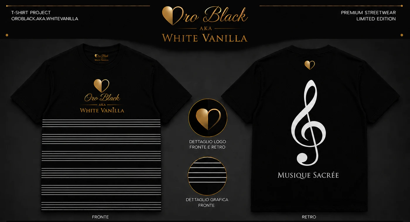 Maglietta OroblackAkaWhiteVanilla Musique Sacrée